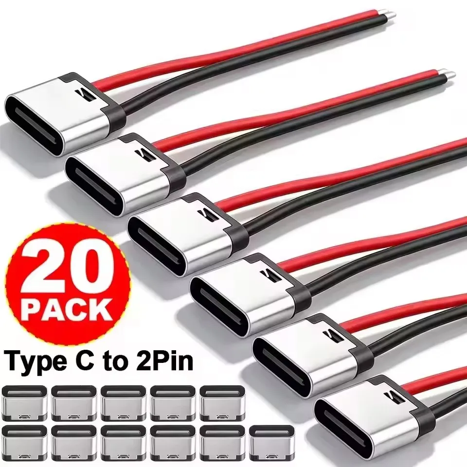 Usb C Cable - 5-20PCS Type-C 2Pin Solder Wire Waterproof