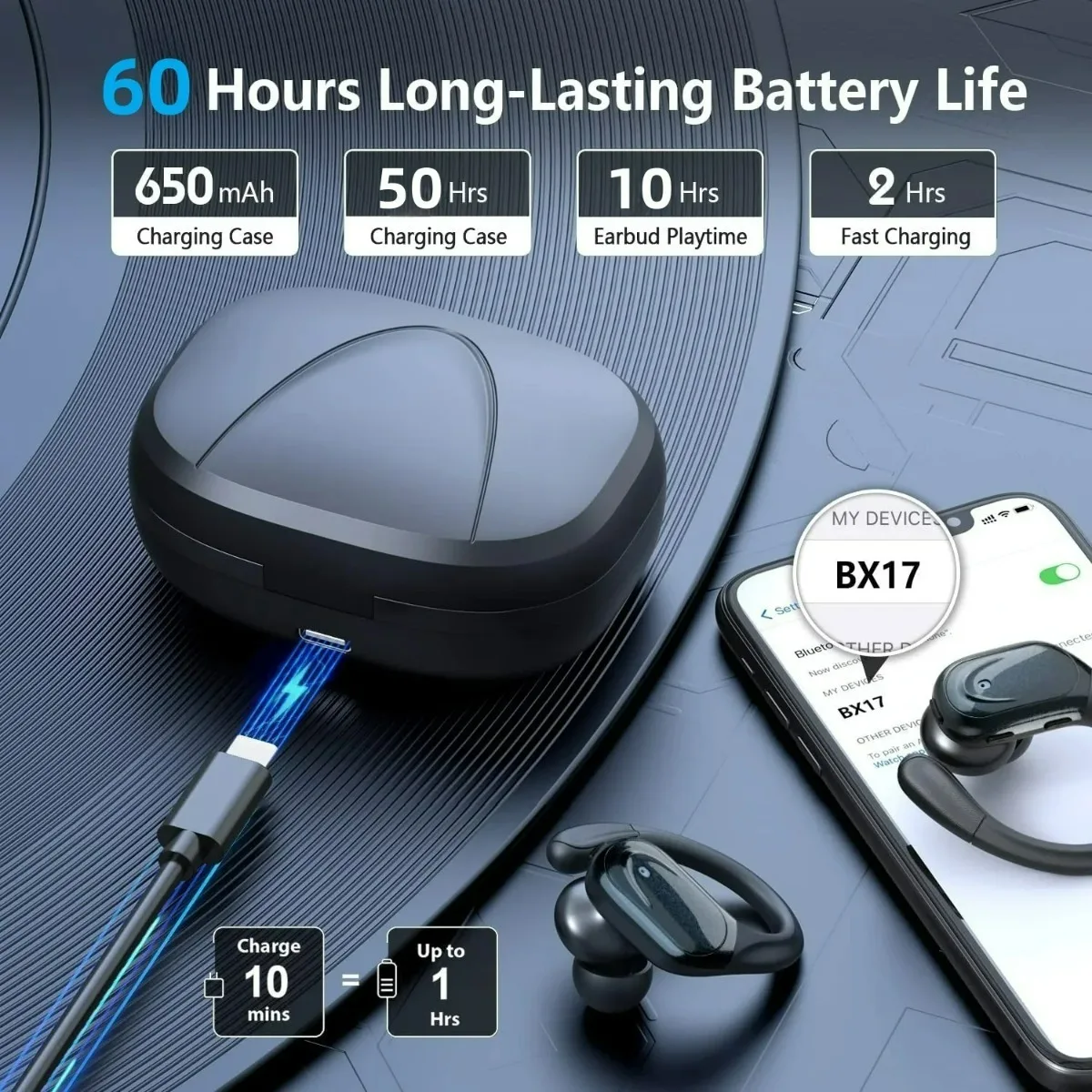 2027 New QCY Wireless Earbuds  - Usb C Cable ulasan dan harga